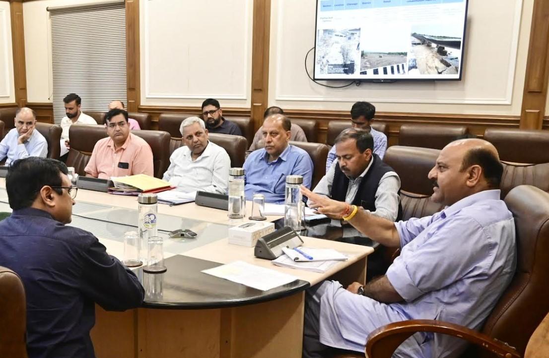 Dy. CM reviews status of restoration work of road infrastructure, NH’s across J&K