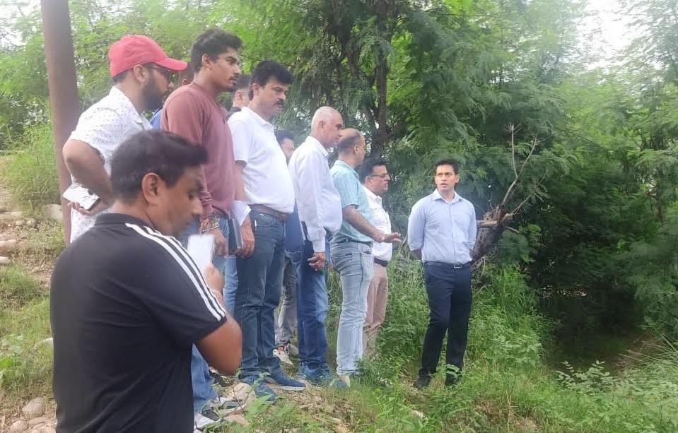 DC Jammu inspects Ranbir Canal to assess rain induced damage