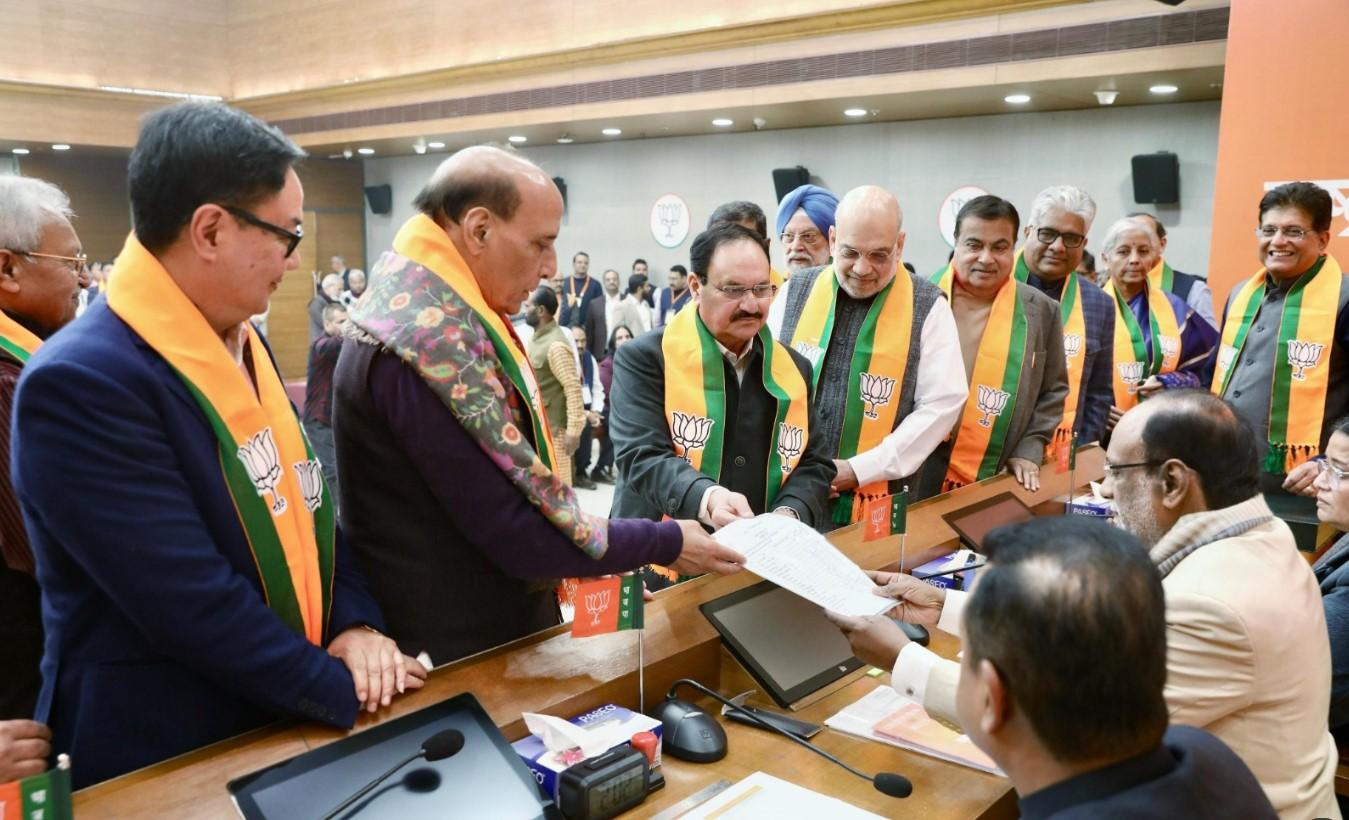 BJP president election: Senior leaders submit nomination papers of Nitin Nabin
