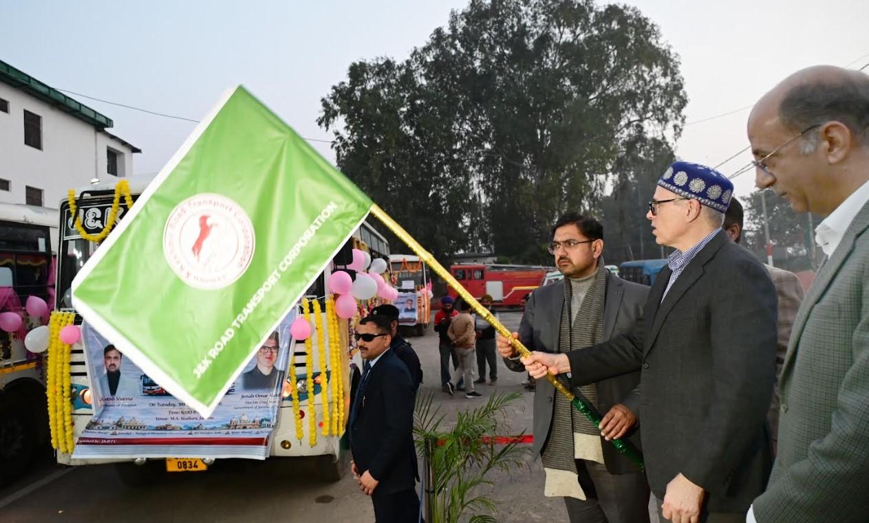 CM Omar Abdullah flags off J&K RTC buses to major religious destinations across country