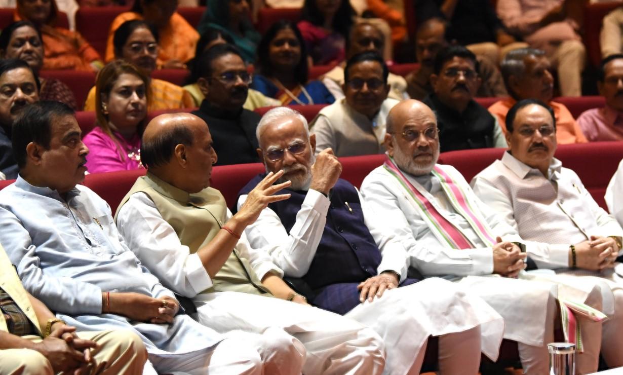 PM Modi attends NDA Parliamentary Party's 'Mangal Milan' meeting in Parliament