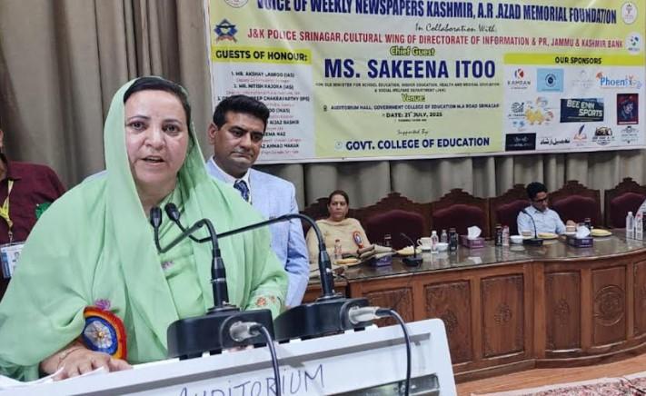 Drug-free J&K imperative for well-being of future generations: Sakeena Itoo