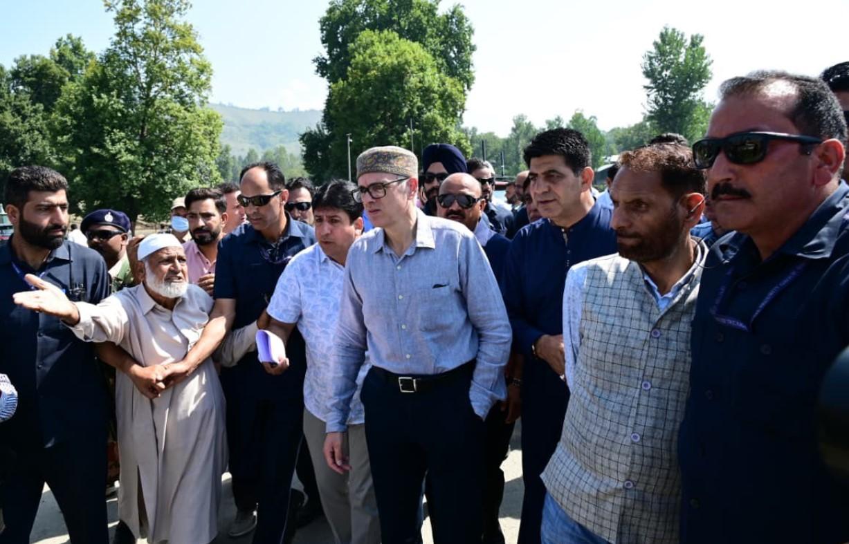 CM Omar Abdullah visits flood-hit Anantnag areas to assess damage