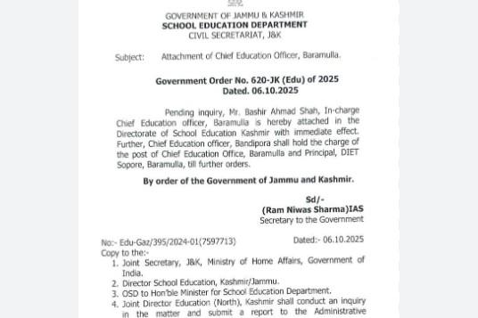 Govt. Attaches I/c CEO Baramulla