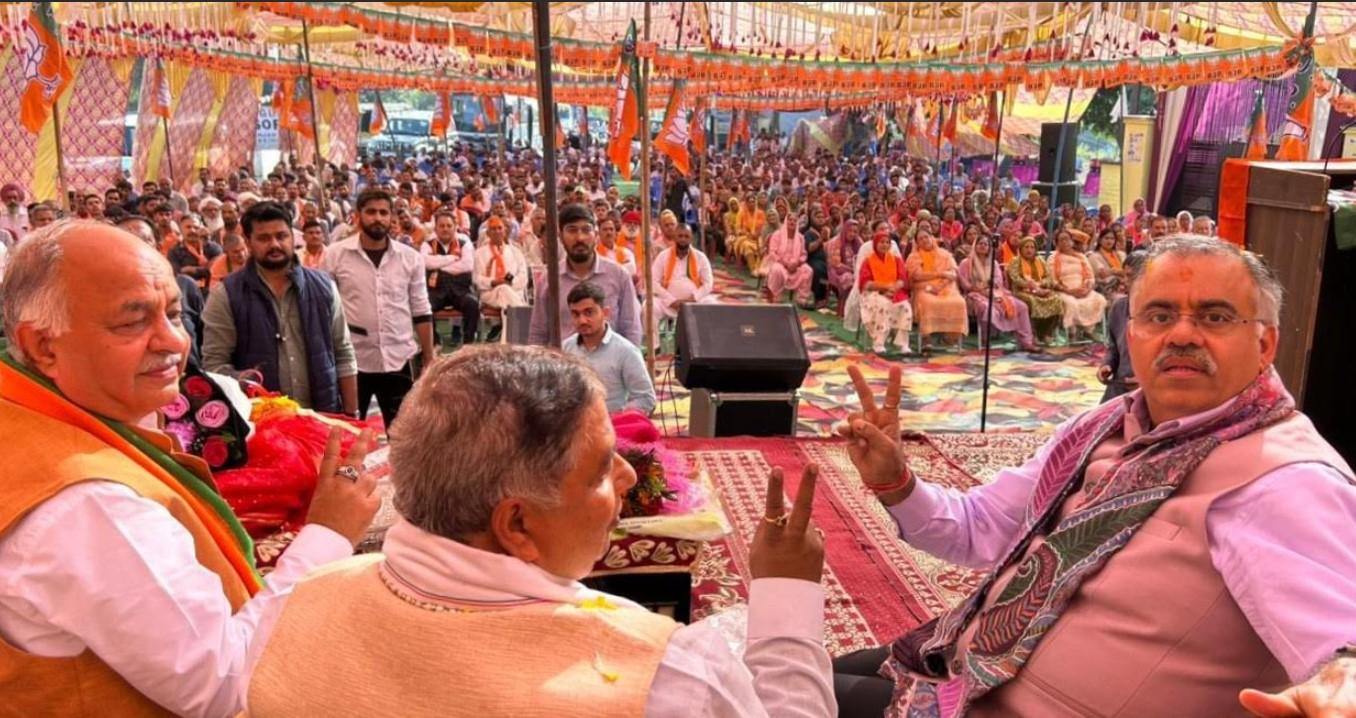 Tarun Chugh, Sat Sharma address massive rallies in support of Devyani Rana in Nagrota