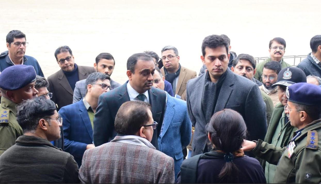 Div Com and IGP Jammu review arrangements at M A stadium