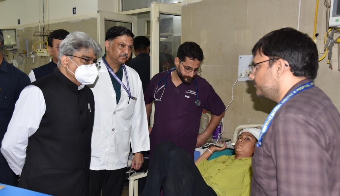 Chief Secretary visits Road Accident Victims at GMC Udhampur