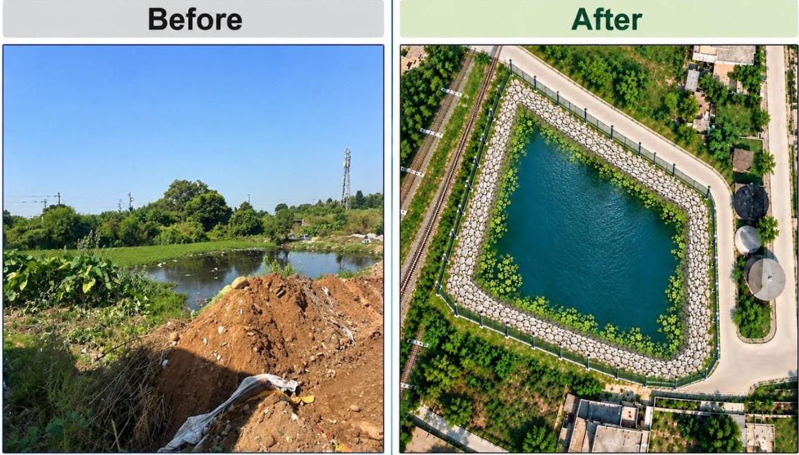 JMC Launches ₹66.52 Lakh Pond Restoration Project in Ward 70 under ‘Swachhata Hi Seva’
