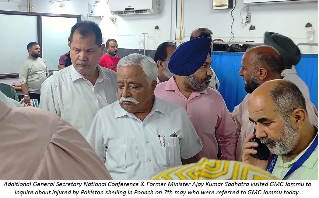 Sadhotra visits GMC Jammu; expresses solidarity with Injured victims of Poonchn by Pakistan shelling