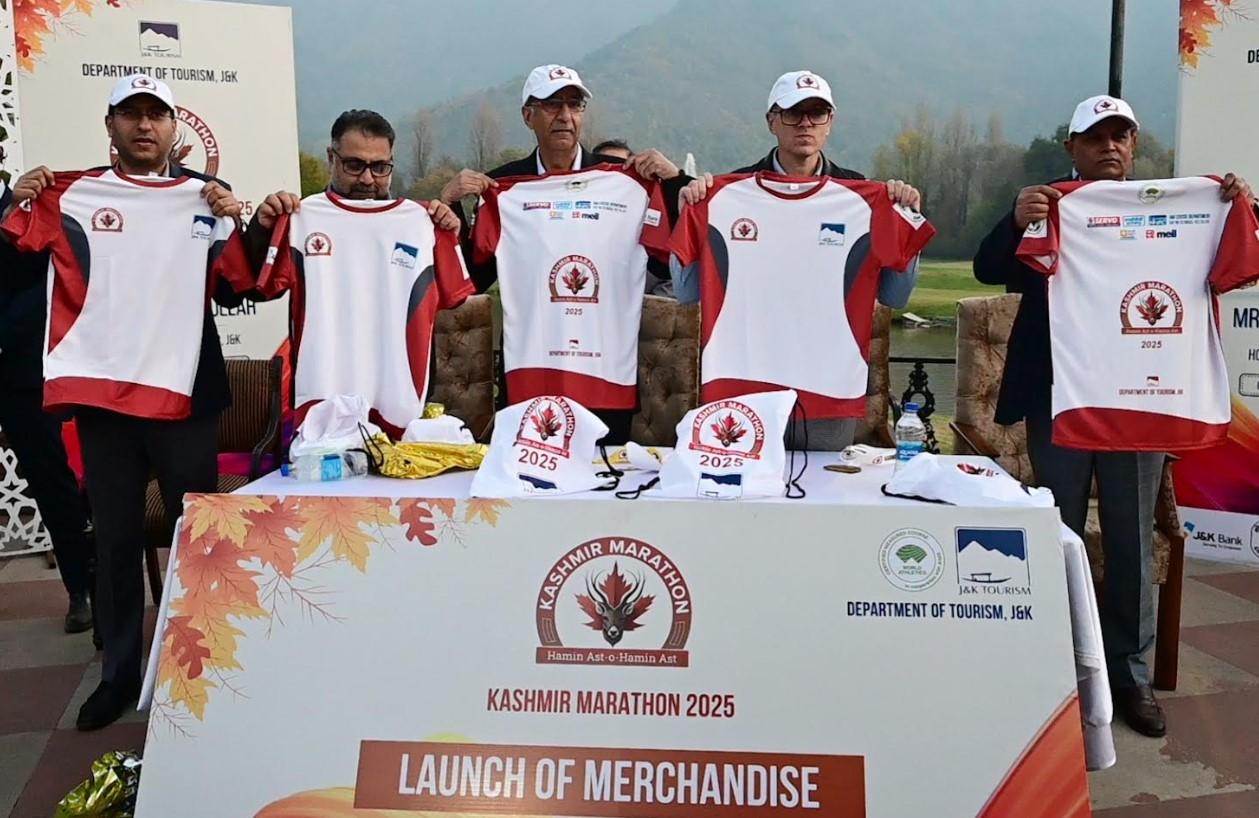 CM Omar Abdullah unveils Kashmir Marathon merchandise, invites runners, fitness enthusiasts & all interested to join November 2 event