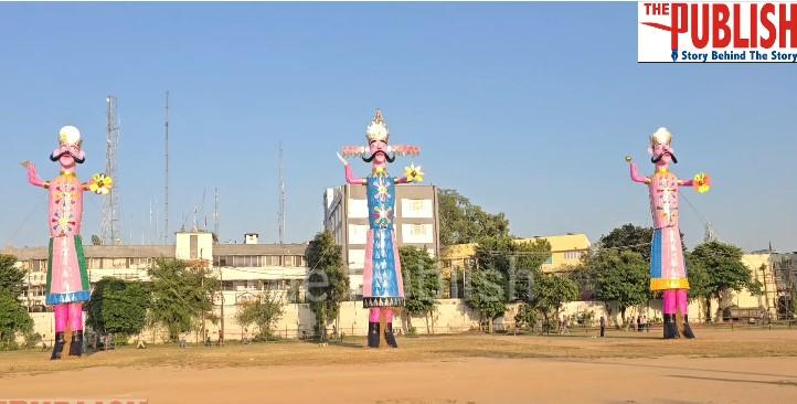 Jammu: Ravan Dahan is being performed in Parade Ground on the occasion of #Dussehra.