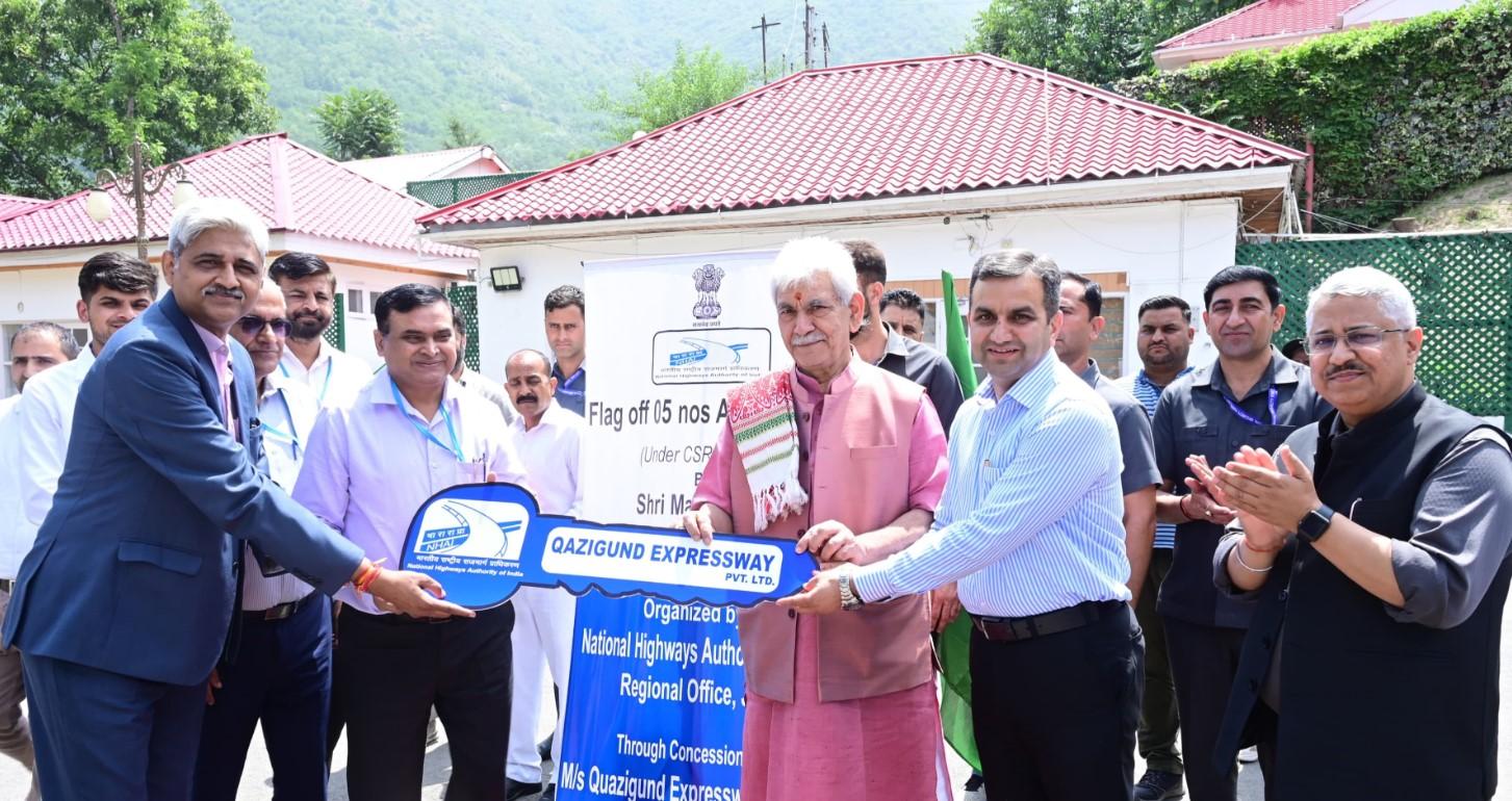 Lieutenant Governor flags off fleet of ambulances for hospitals in Ramban, Anantnag districts