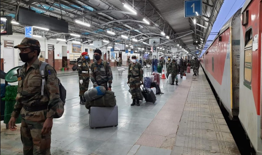 MILITARY SPECIAL TRAIN ARRIVES IN JAMMU (J&K)