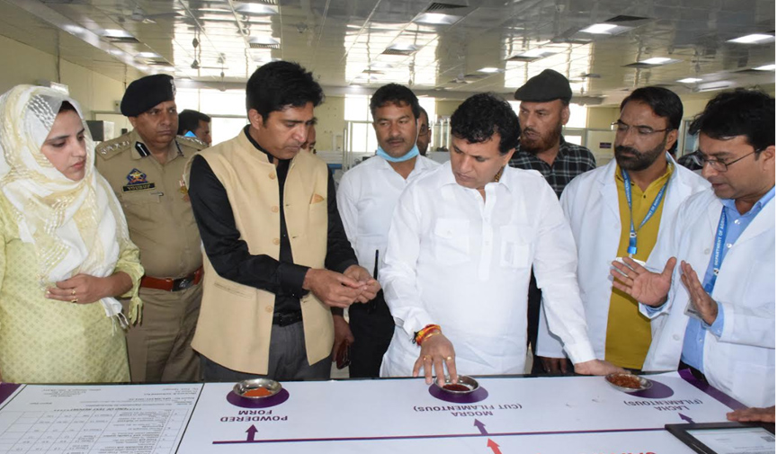 Union MoS Agriculture visits Indian International Trade Saffron Spice Park at Pampore