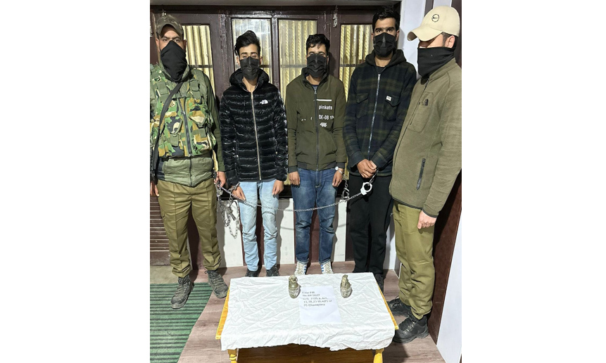 3 hybrid terrorists arrested, 10 kgs IED and two hand grenades recovered in Srinagar