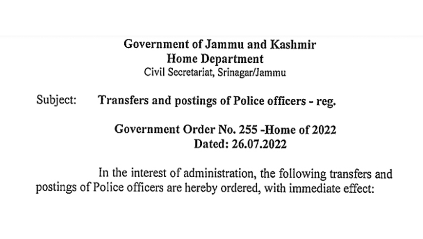3 IPS officers among 10 Police Officers transferred
