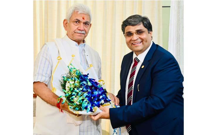 Rahul Sahai Calls on Lt. Governor Manoj Sinha at Lok Bhawan Jammu