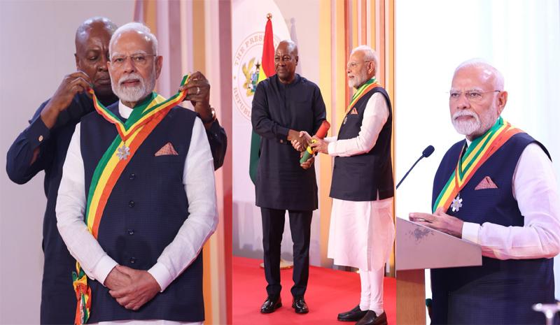 PM Modi receives Ghana's highest state honour 'Officer of the Order of the Star of Ghana'