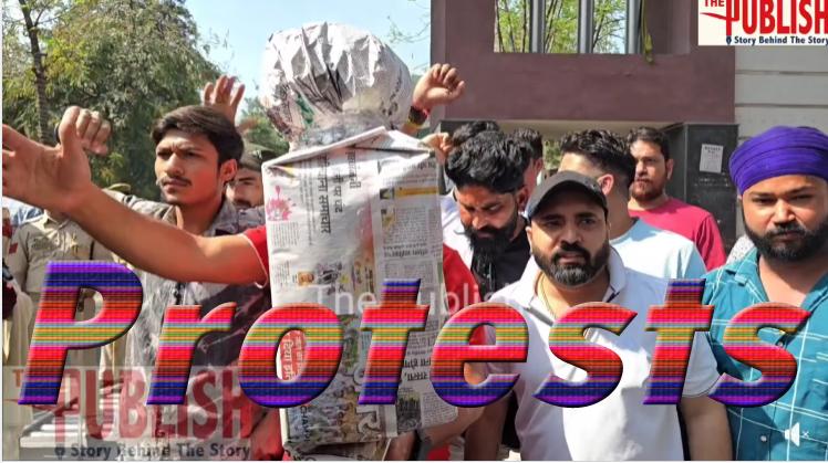 GMC #jammu MRI machine kharab; #bajrangdal ने पुतला जलाकर किया प्रदर्शन