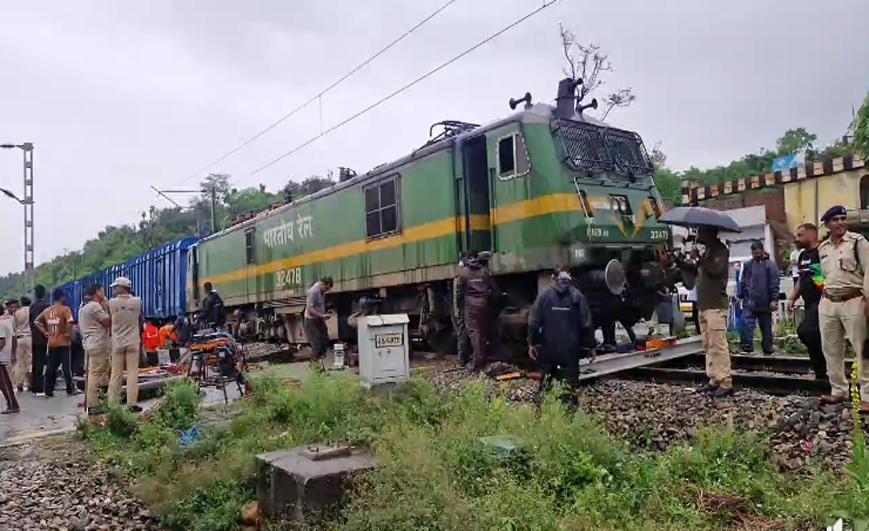 Goods train derails after flash floods damage track in J&K’s Kathua