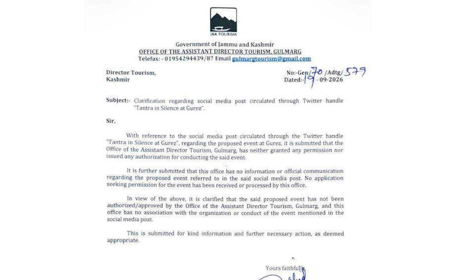 No permission sought or issued for proposed Gurez event: AD tourism gulmarg