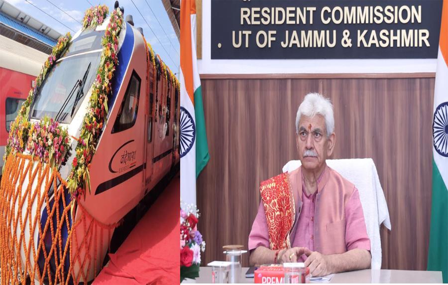 New Vande Bharat Train will ensure ease of travel for devotees of Shri Mata Vaishno Devi and spur the growth momentum of the local economy: LG Sinha