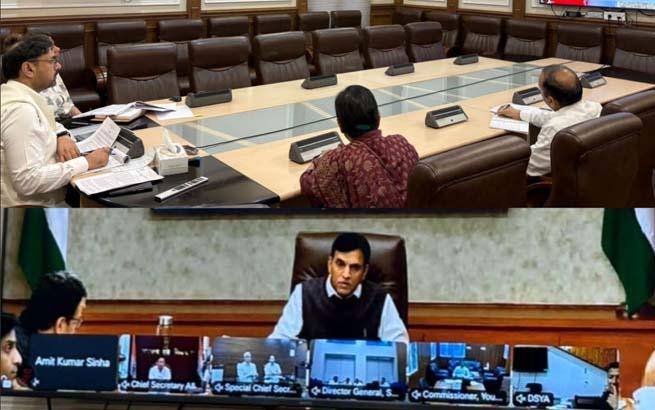 Satish Sharma participates in virtual meeting with Union Minister for Youth Affairs on youth engagement, sports development