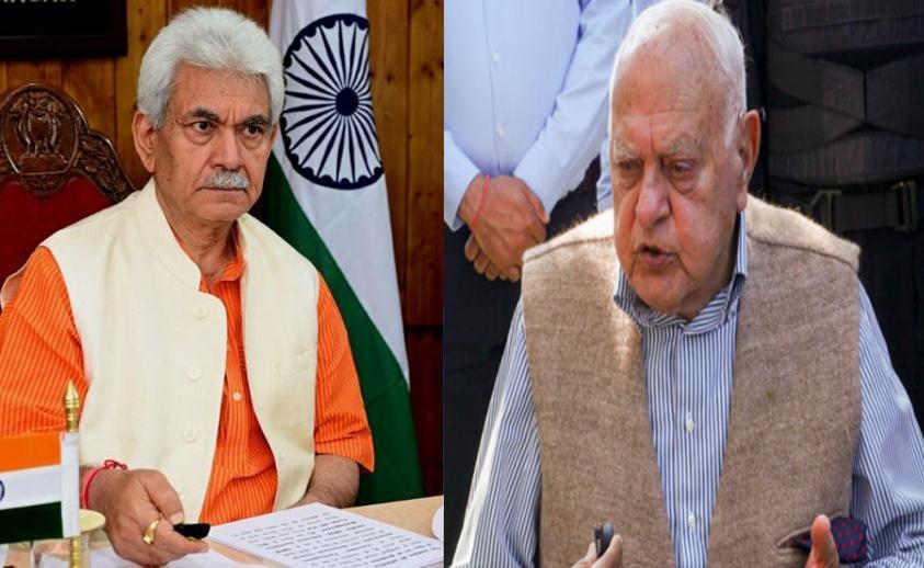 LG Manoj Sinha speaks to Farooq Abdullah after firing incident, orders thorough probe