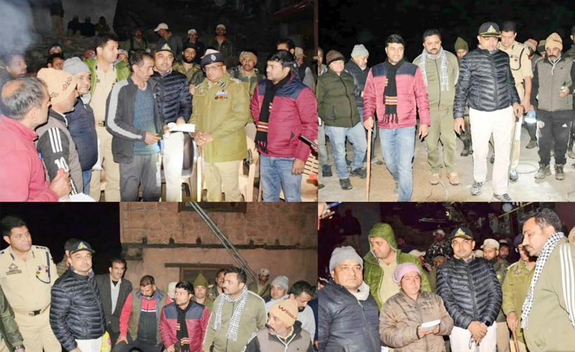 Div Com visits Chug Village of Paddar Kishtwar to take stock of situation, provides immediate relief to fire victims