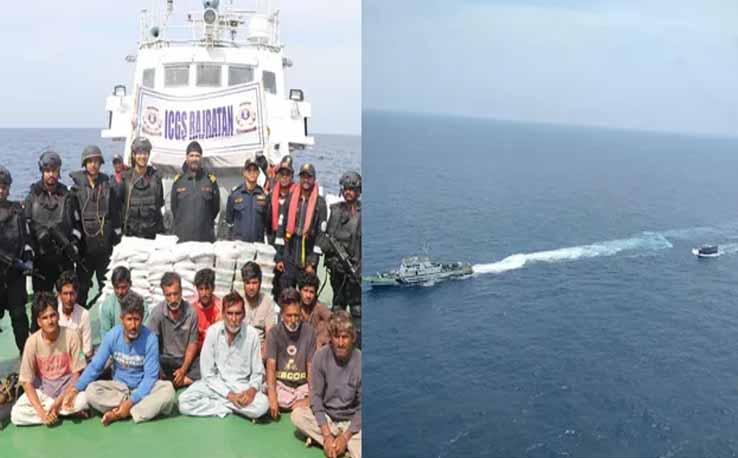 Drugs worth Rs 600 crore seized from Pakistani boat off Gujarat coast; 14 crew members held